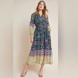 Anthropologie Maeve Boho Floral Long Sleeve Maxi Dress | MP